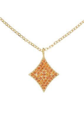 Amanda Blu Red Allover Cubic Zirconia Rhineston Diamond 18K Dipped Gold Necklace